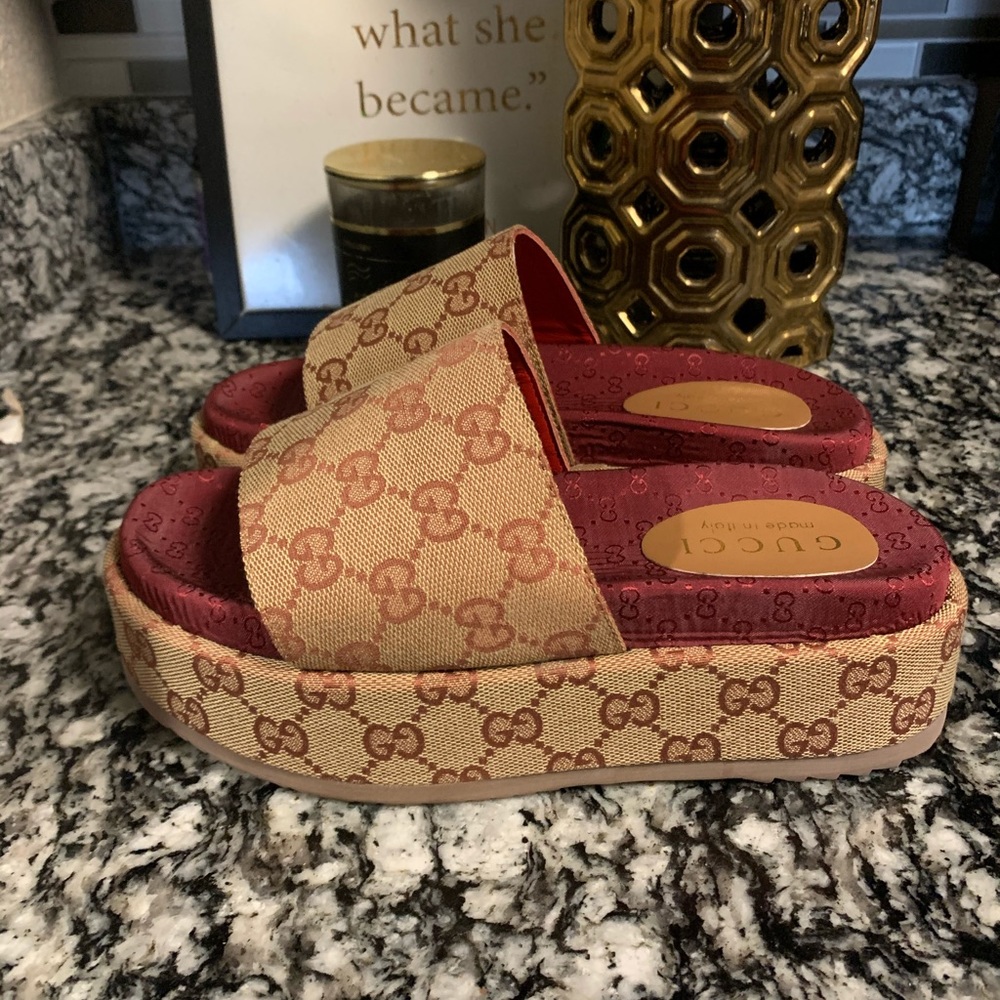 Gucci platform slides